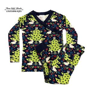 Hanna Andersson Sz 90 (3) Woodland Bunny Christmas Tree Pajamas